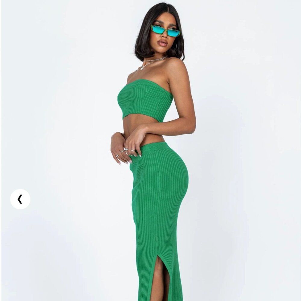 Princess Polly Vibrant Green Ribbed Top
